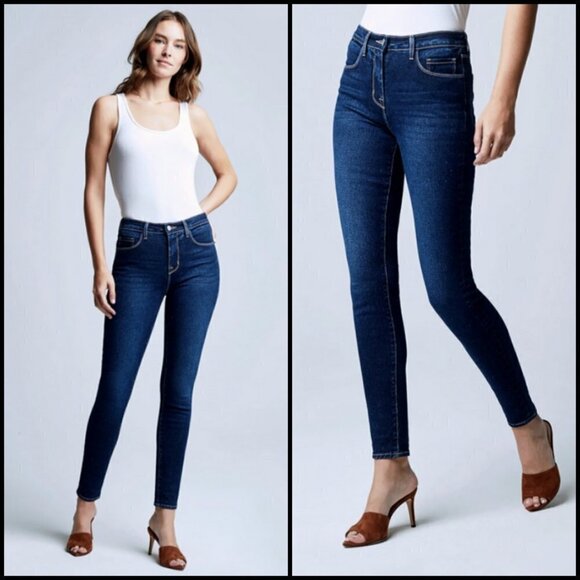 💕L'AGENCE💕 Marguerite High Rise Skinny 30" Jeans ~ Gardena Blue 26 NWT - Picture 1 of 16